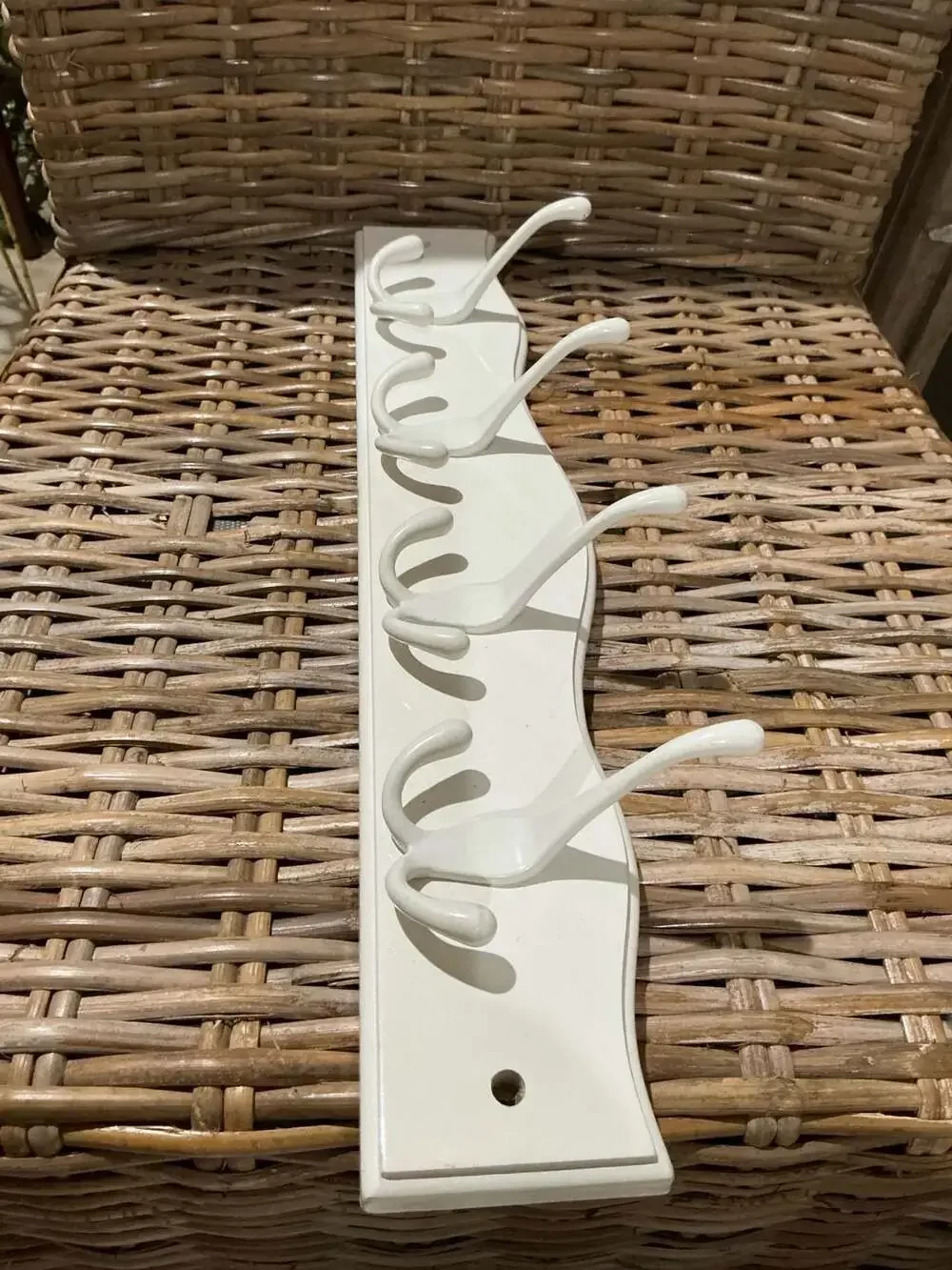 WEBI White Wall Mounted Coat Rack with 4 Triple Hooks